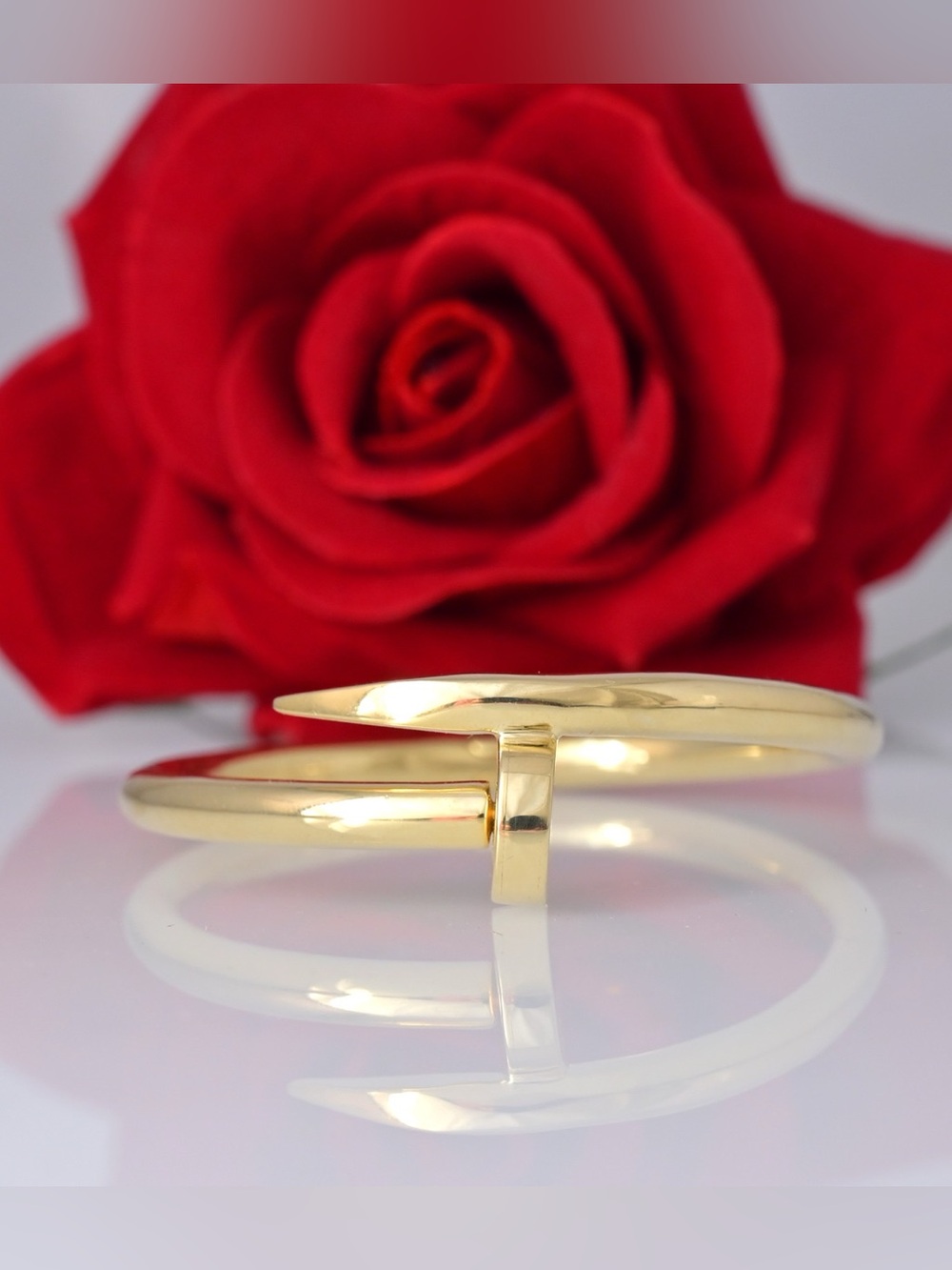 Gold Tone Modern Nail Cuff Bracelet - Women Jewelry